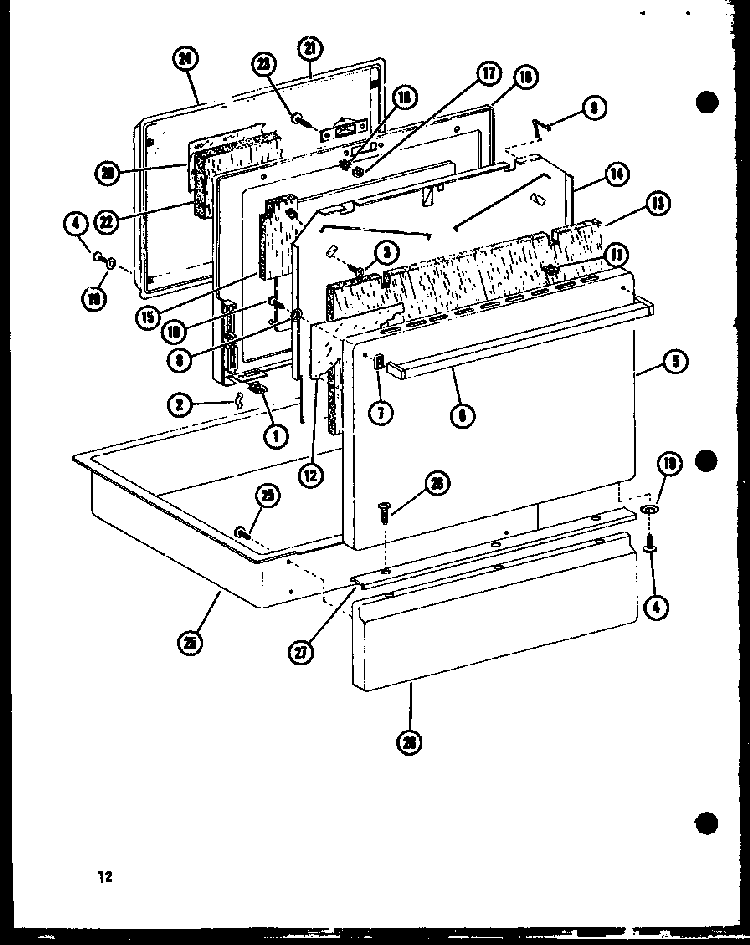 Door Diagram and Parts List for ARR301-P85312-1S  Amana Range