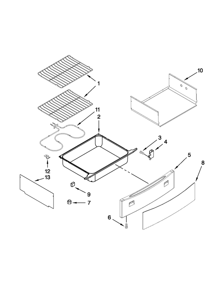 Drawer & Rack Parts Diagram and Parts List for JESS8860CCS01  Jenn-Air Range