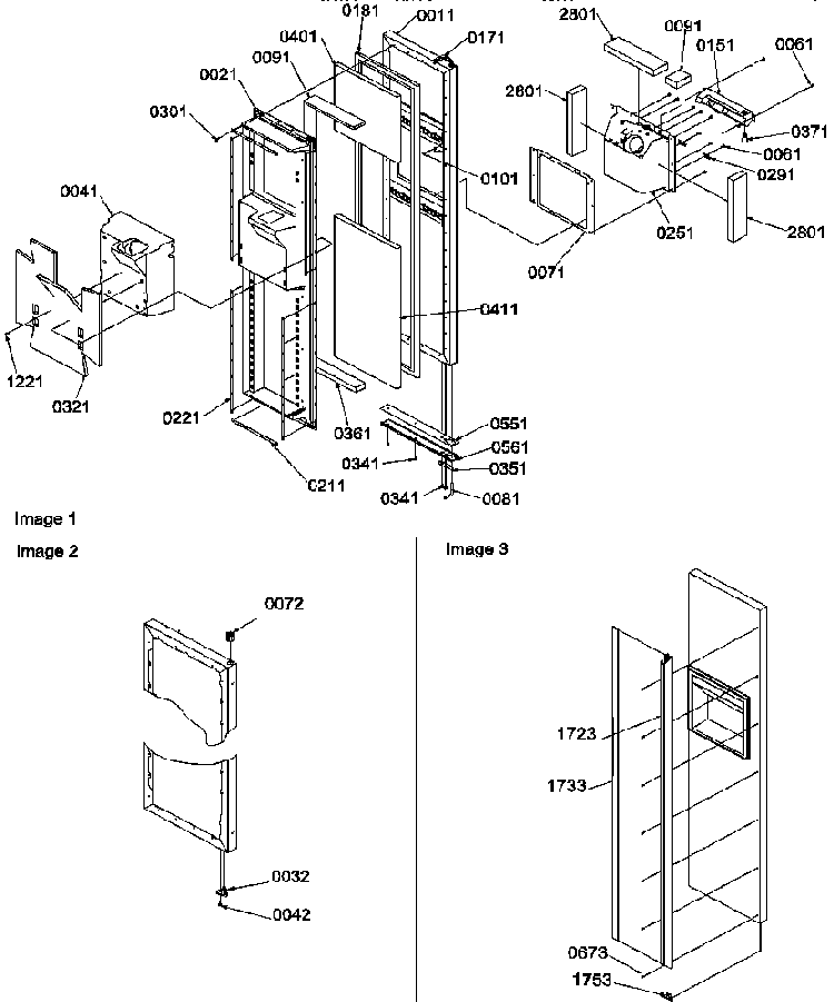 Interior Freezer Door Diagram and Parts List for SRDE25TPE-P1190314WE  Amana Refrigerator