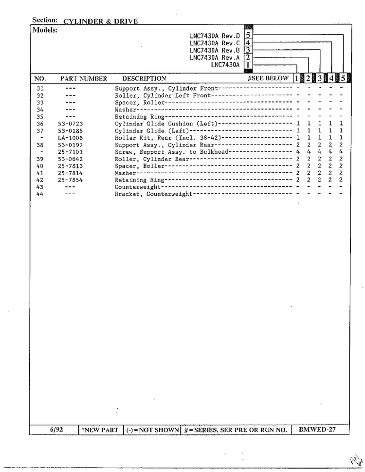 Cylinder And Drive Page 3 Diagram and Parts List for 7430A REV D Norge Dryer