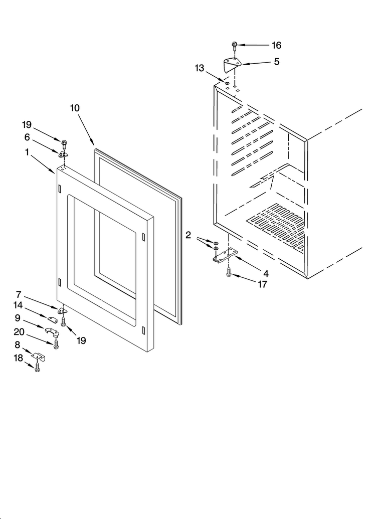 Door Parts Diagram and Parts List for JUB248LBCX00  Jenn-Air Wine and Beverage Cooler
