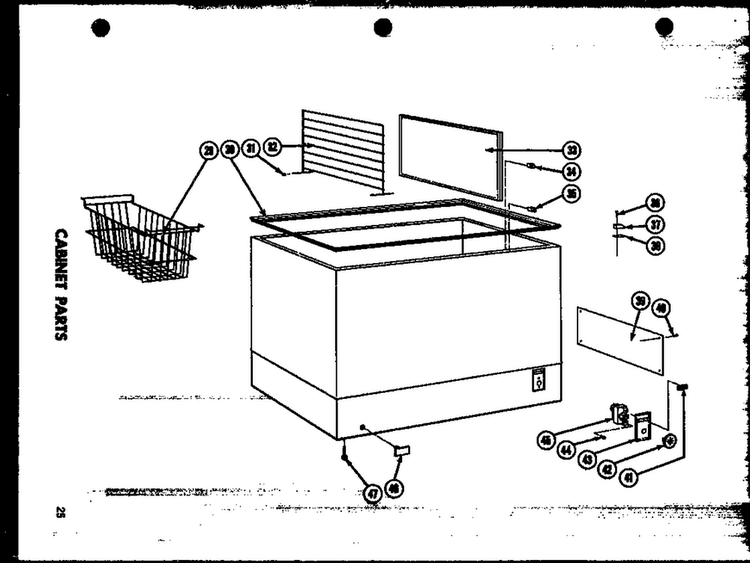 Cabinet Parts Diagram and Parts List for C11F P60116-1W Amana Freezer