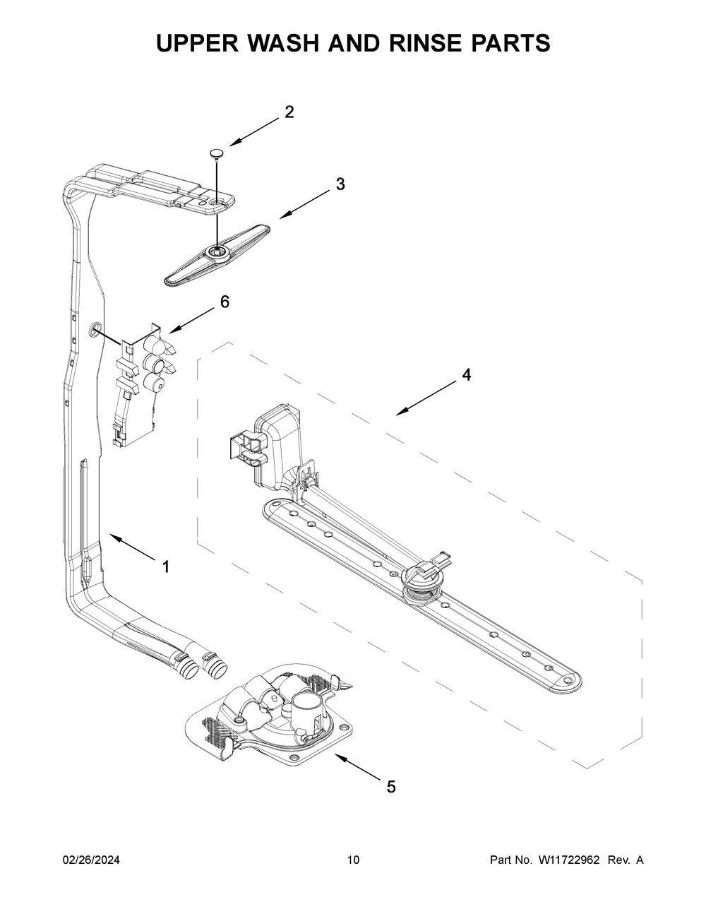 Upper Wash And Rinse Parts Diagram and Parts List for MDB7959SKZ3  Maytag Dishwasher