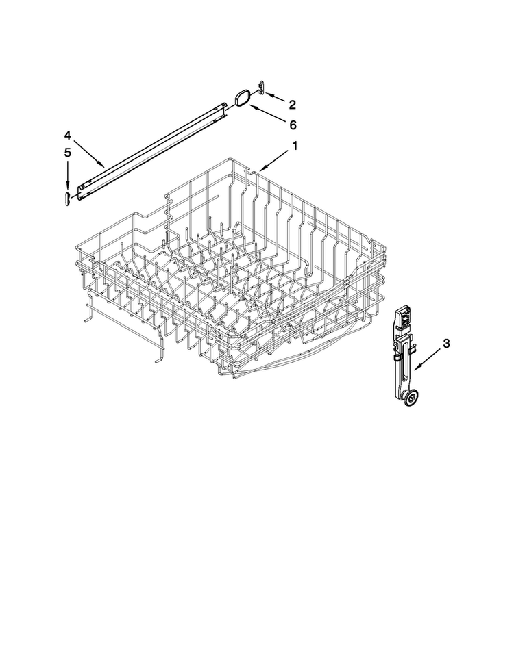 Upper Rack And Track Parts Diagram and Parts List for MDB4709AWB0  Maytag Dishwasher