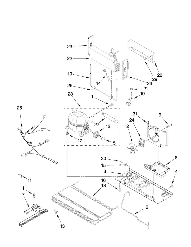 Unit Parts Diagram and Parts List for MFF2258VEA2  Maytag Refrigerator