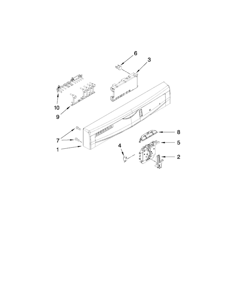 Control Panel And Latch Parts Diagram and Parts List for ADB1400AWD1  Amana Dishwasher