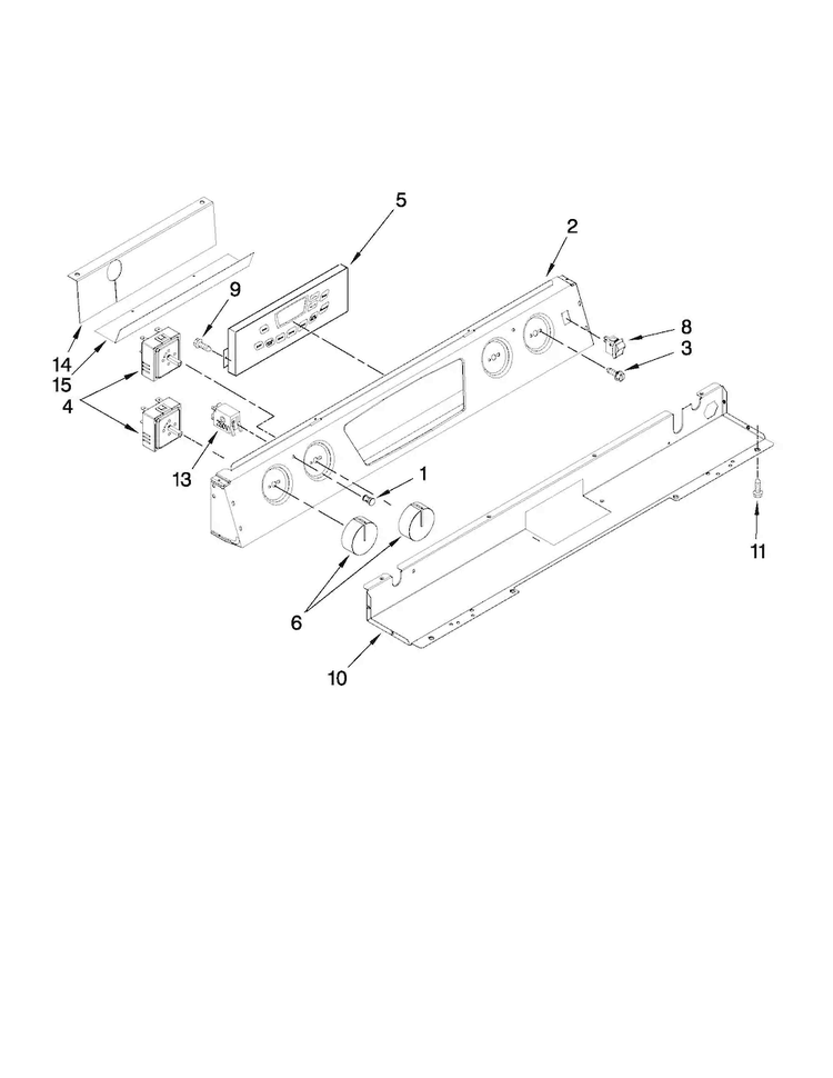 Control Panel Parts Diagram and Parts List for JES8850CAS02  Jenn-Air Range