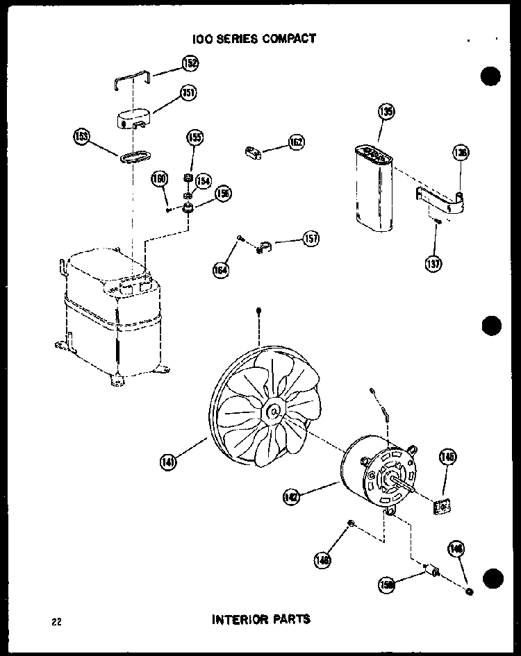 Interior Parts Diagram and Parts List for 12-2MW P54974-24R Amana Air Conditioner