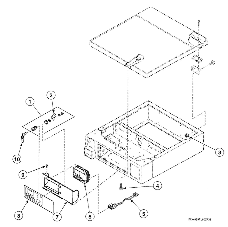 Control Panel Diagram and Parts List for SWFY71QN  Speed Queen Washer