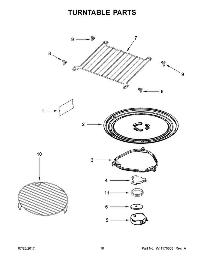 06 - Turntable Parts Diagram and Parts List for MMV6190DS4  Maytag Microwave Oven Combo