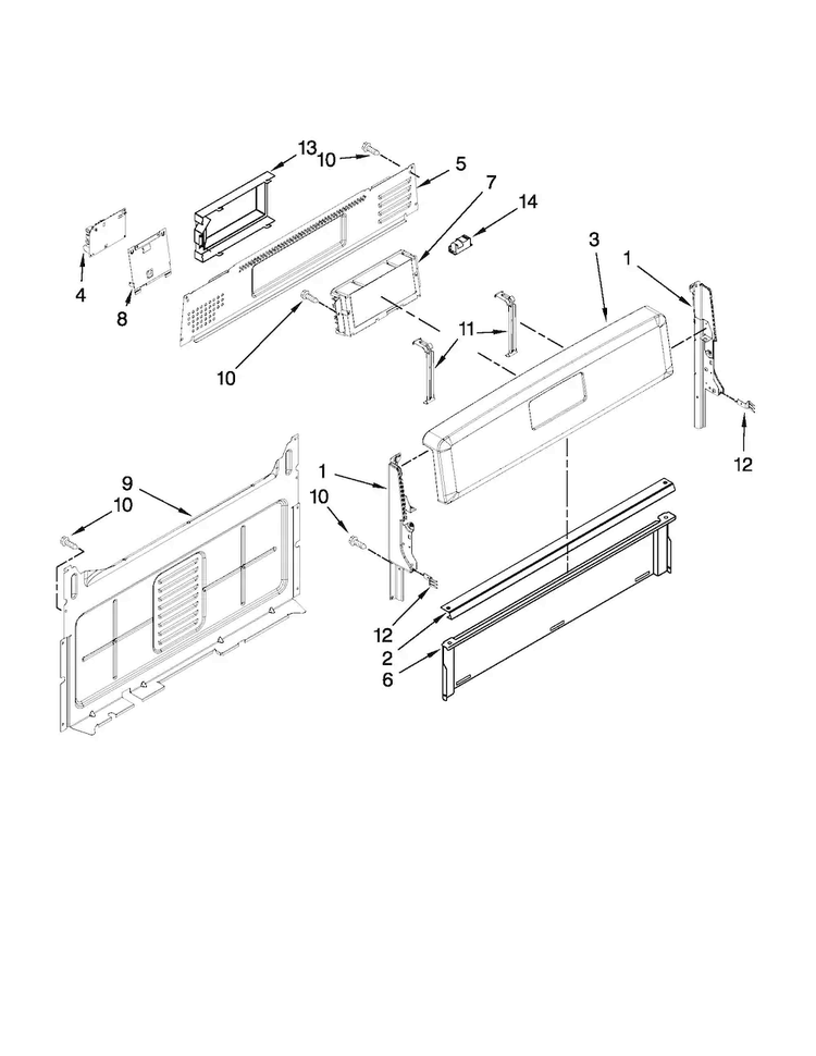 Control Panel Parts Diagram and Parts List for MGR8775AS0  Maytag Range