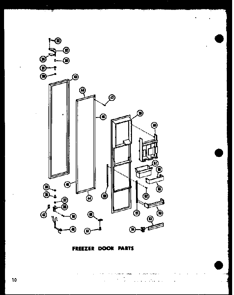 Freezer Door Parts Diagram and Parts List for SD19W-C-P60340-36WC  Amana Refrigerator