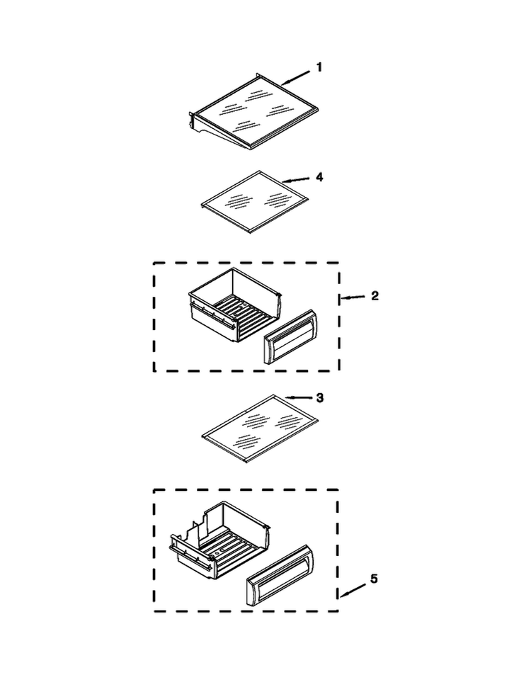 Refrigerator Shelf Parts Diagram and Parts List for JS42SEDUDW20  Jenn-Air Refrigerator