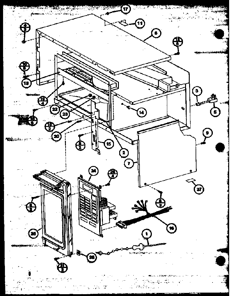 Timer/wire Harness Diagram and Parts List for RR-1225 P76333-2M Amana Microwave