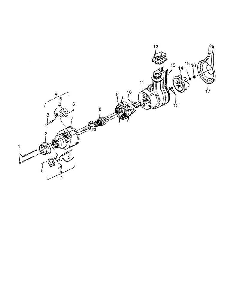 Motor Diagram and Parts List for U3317  Hoover Upright Vacuum