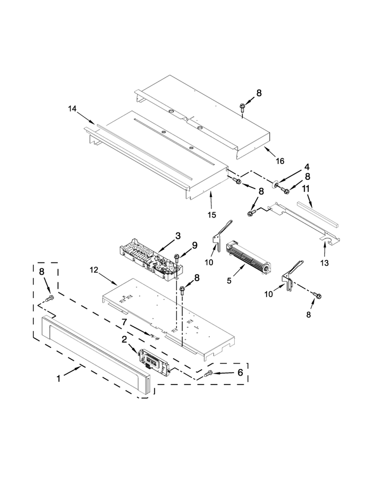 Control Panel Parts Diagram and Parts List for MEW9527DS01  Maytag Wall Oven