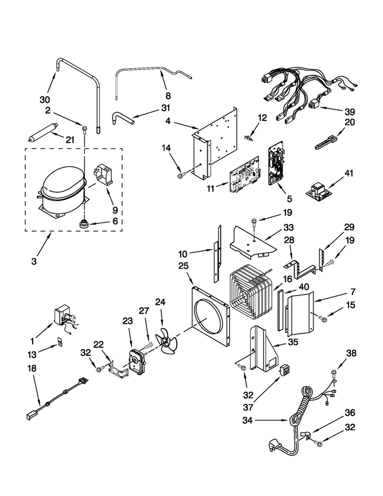 Upper Unit Parts Diagram and Parts List for JS48CXDBDB13  Jenn-Air Refrigerator