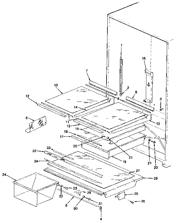 Shelves & Accessories Diagram and Parts List for JRTD226LB-MBJ84B  Jenn-Air Refrigerator
