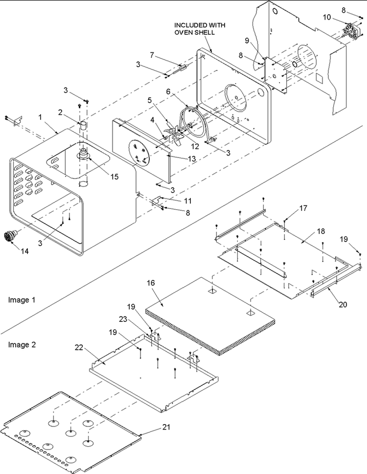 Oven Assy/bottom Insulation Diagram and Parts List for AOCS3040E-P1132375NE  Amana Wall Oven