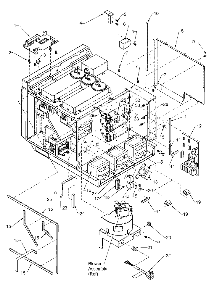 CHASSIS ASSEMBLY PARTS 2 Diagram and Parts List for KFC1 P1198622M Amana Microwave