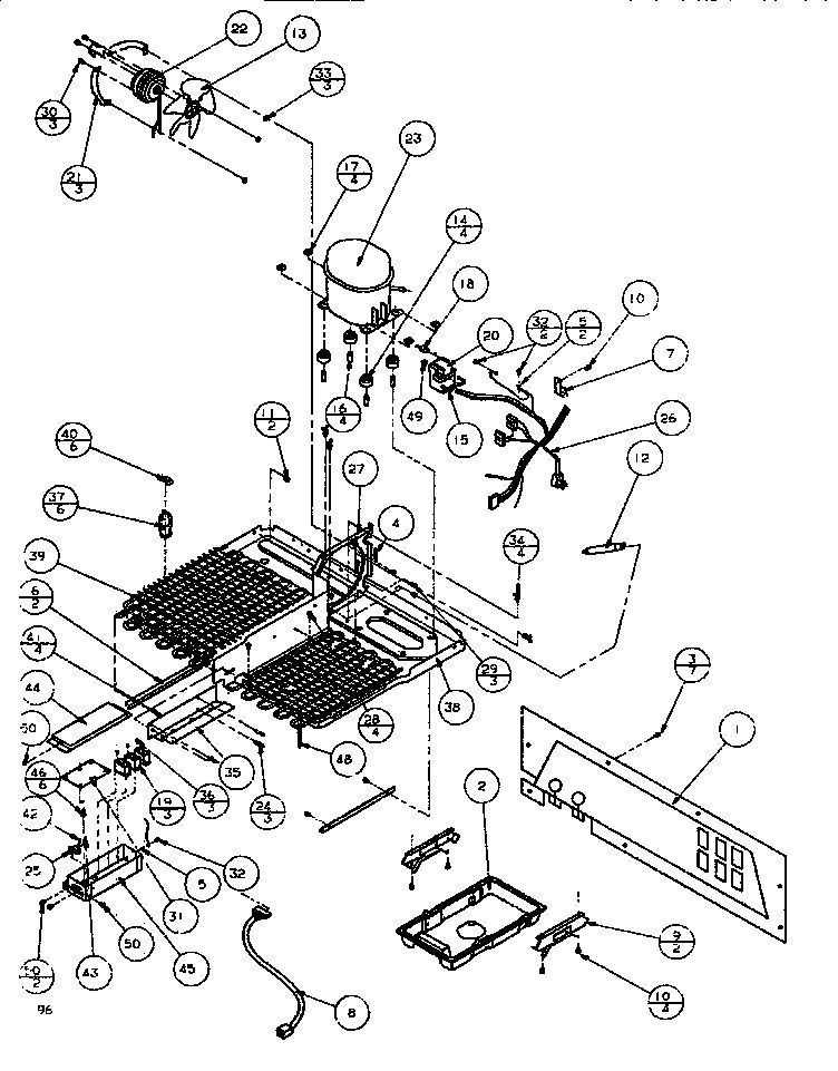 Tecumseh Compressor Diagram and Parts List for SBDE520K-P1109903W  Amana Refrigerator