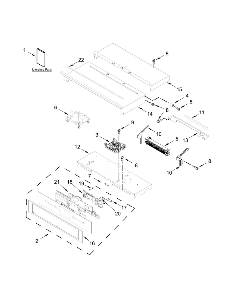 Control Panel Parts Diagram and Parts List for JJW3430HP00  Jenn-Air Wall Oven