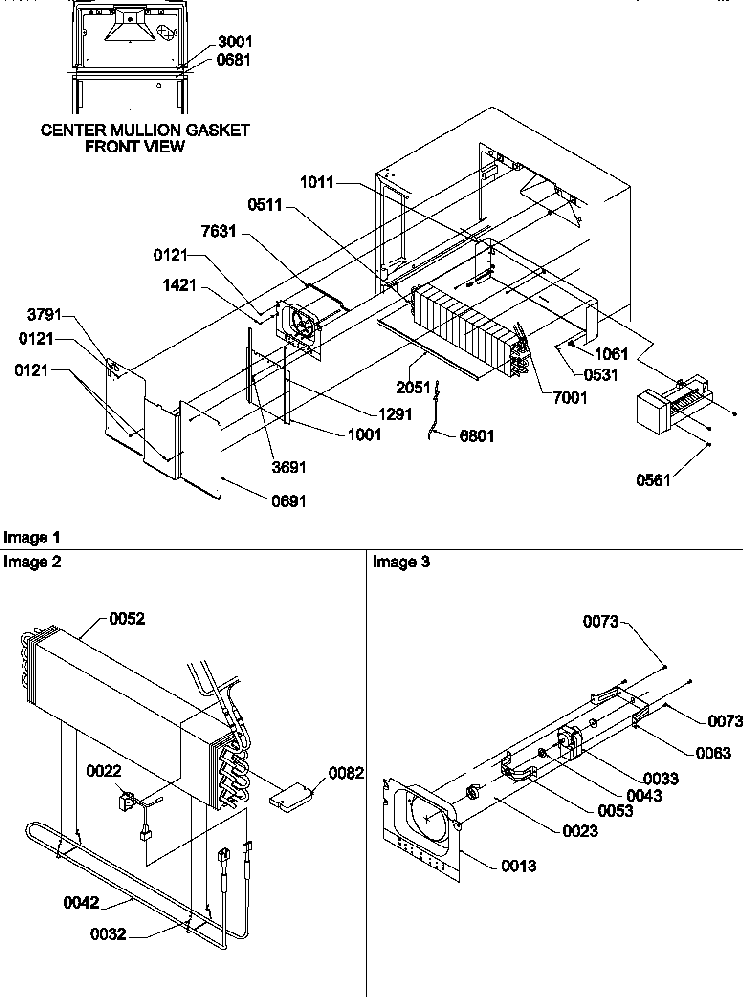 Evaporator And Fan Motor Assemblies Diagram and Parts List for THI18TW-P1310701WW  Amana Refrigerator