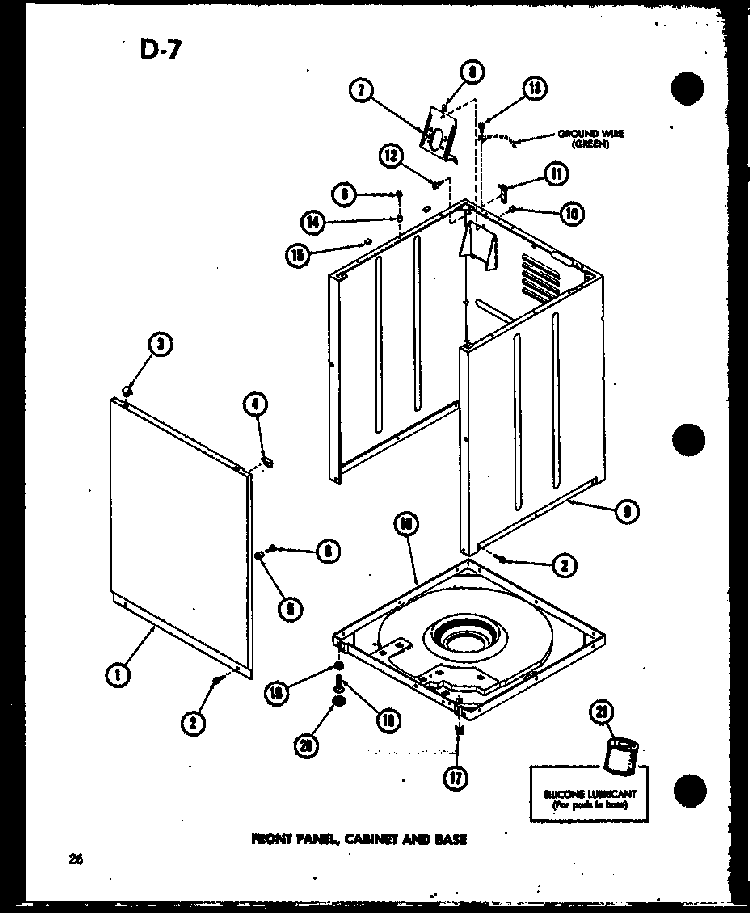 Front Panel Diagram and Parts List for TAA300 P75751-12W Amana Washer
