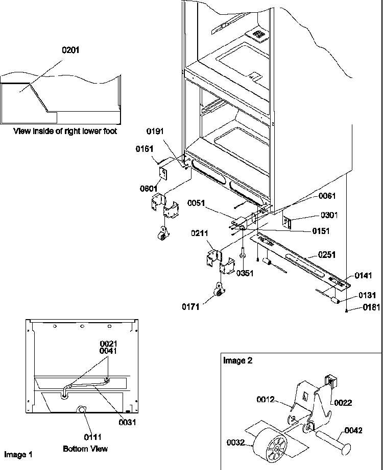 Insulation & Roller Assembly Diagram and Parts List for BX22S5W-P1196707WW  Amana Refrigerator