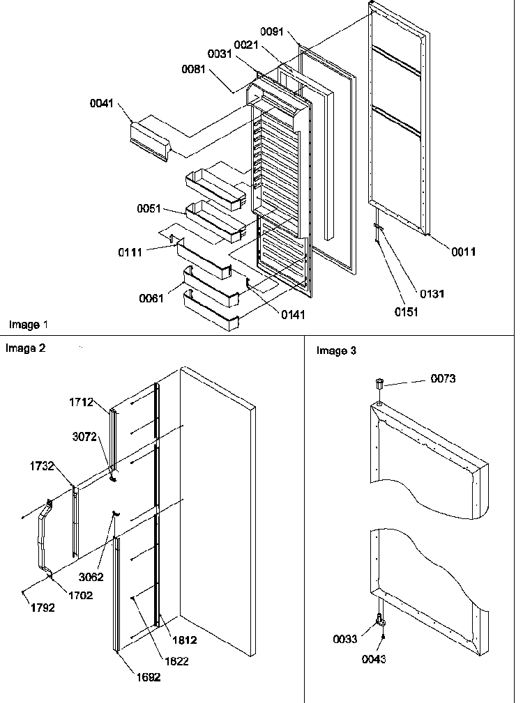 Refrigerator Door Diagram and Parts List for SGD521SW-P1197103WW  Amana Refrigerator
