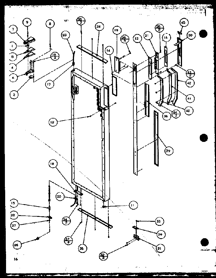 Refrigerator Door Diagram and Parts List for 36511W-P1121603WW  Amana Refrigerator