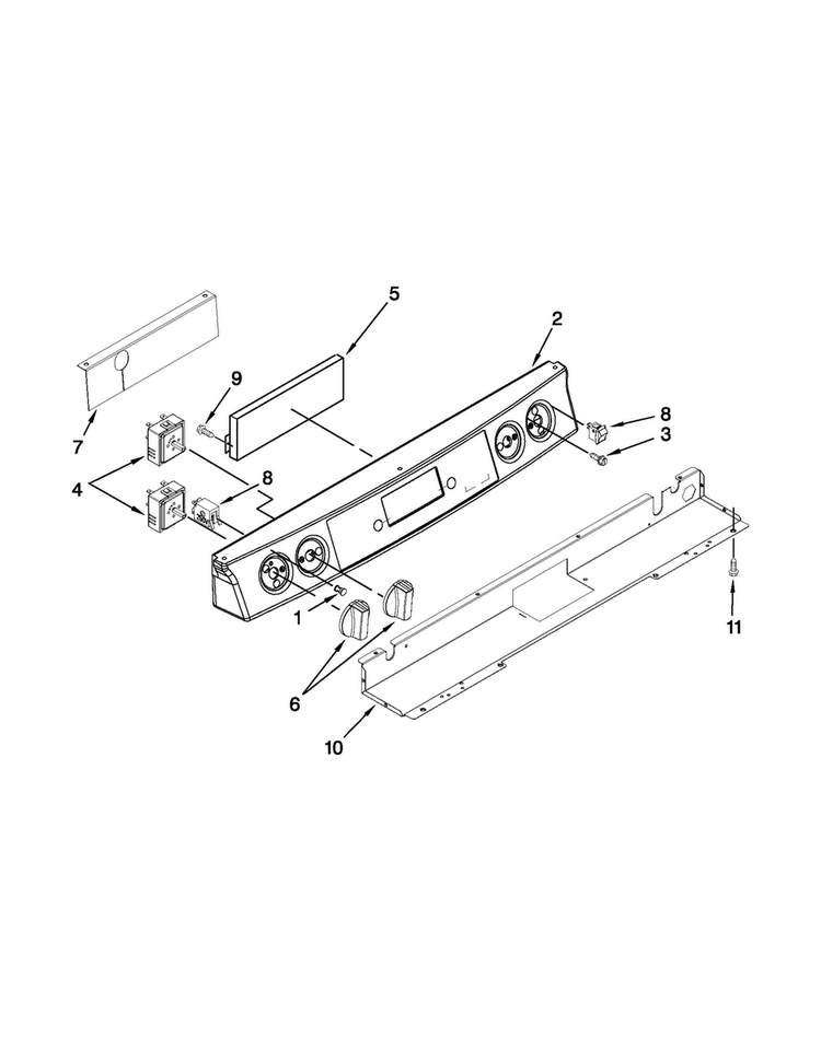 Control Panel Parts Diagram and Parts List for JES9900CCS02  Jenn-Air Range