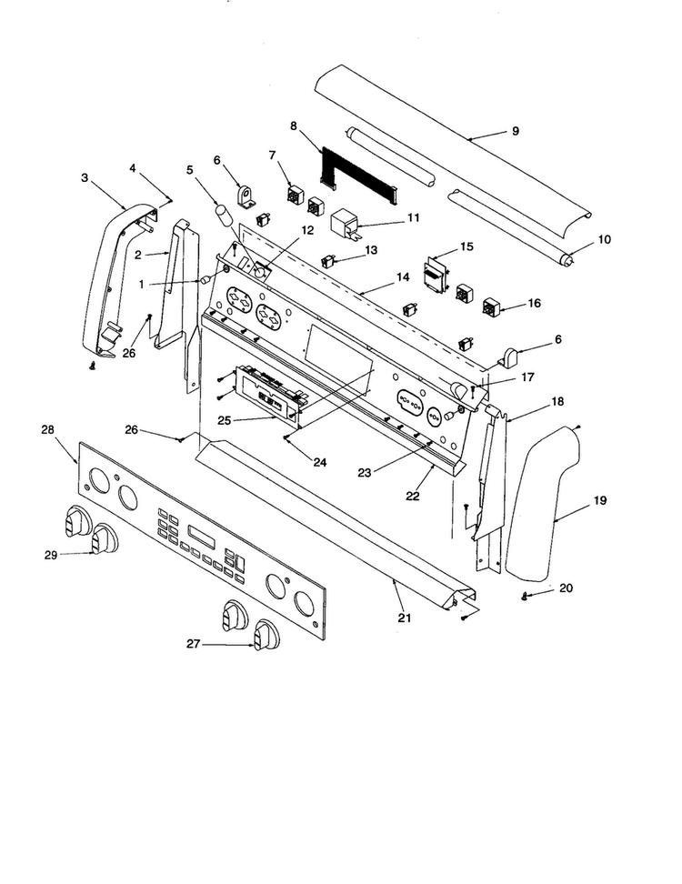 Backguard Diagram and Parts List for ARTC8621E-P1143818NE  Amana Range