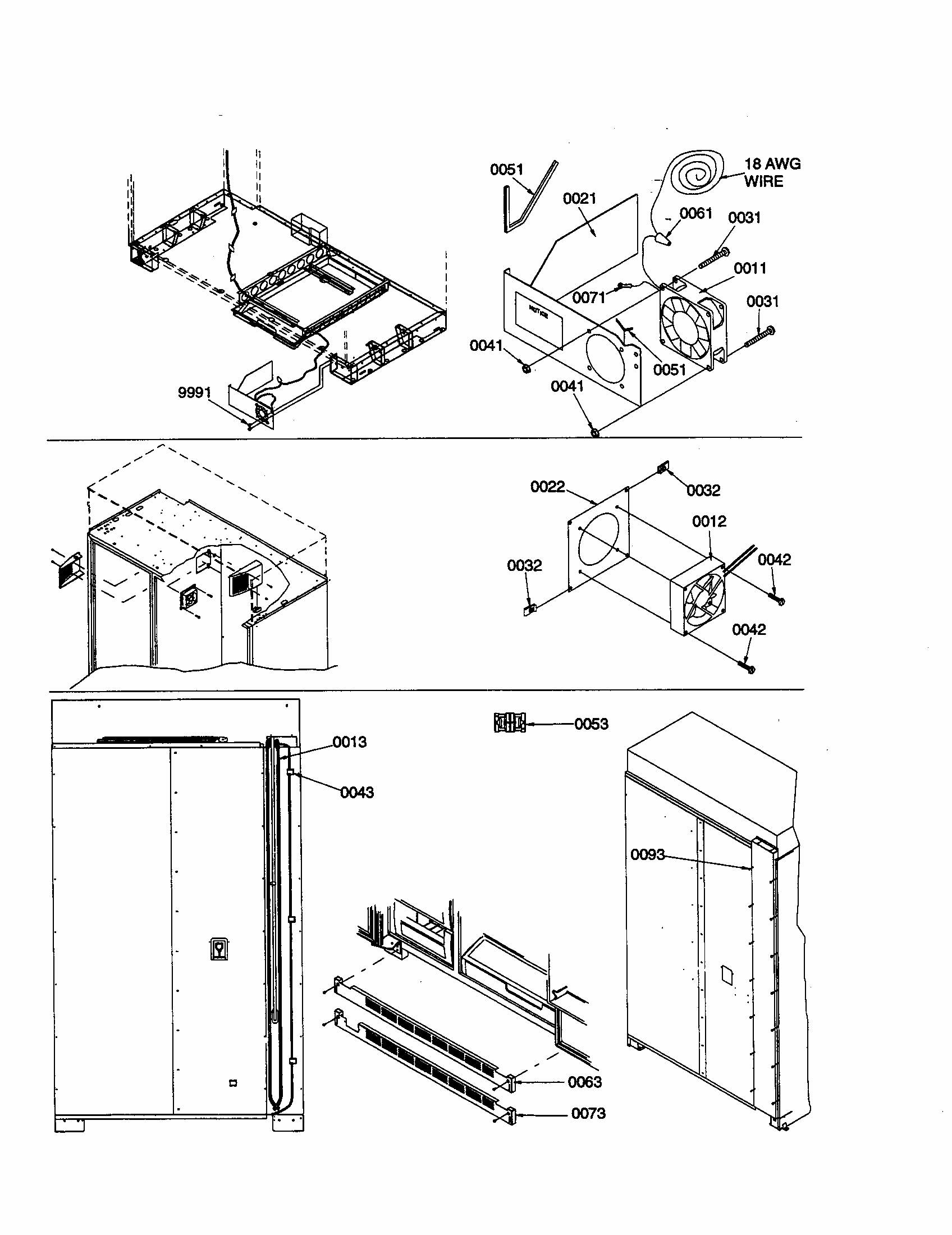 Heater/condensate Evaporation Fan Diagram and Parts List for S148CA01-P1305502W  Amana Refrigerator