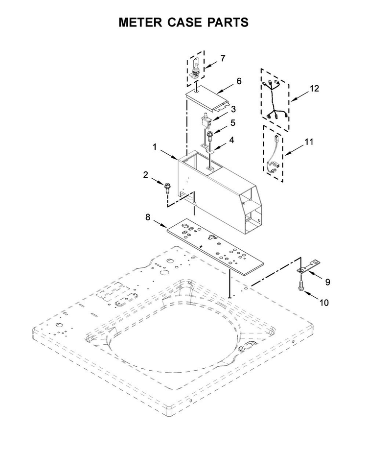 Meter Case Parts Diagram and Parts List for MAT20PDAGW0  Maytag Washer