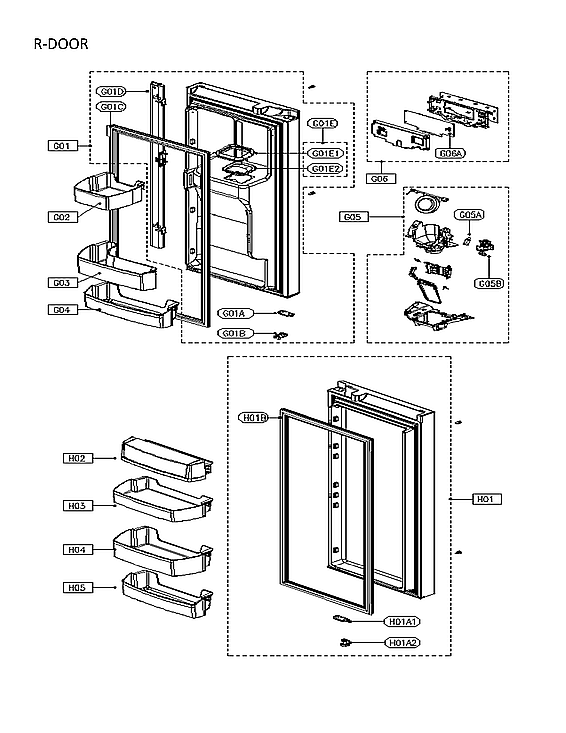 R-Door Diagram and Parts List for 11175032120  Kenmore Refrigerator