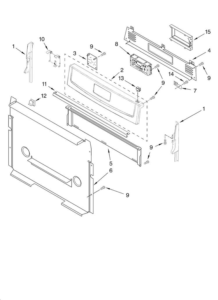 Control Panel Parts Diagram and Parts List for AGR6011VDS1  Amana Range