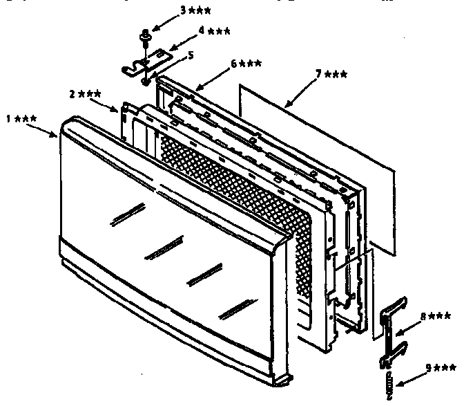Door Diagram and Parts List for 5658929090  Kenmore Microwave