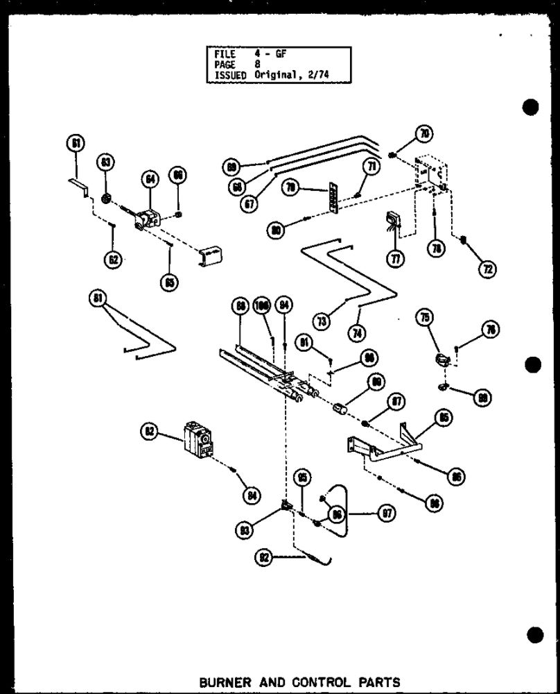 Burner And Control Parts 1 Diagram and Parts List for GC-120DE P96331-8F Amana Furnace