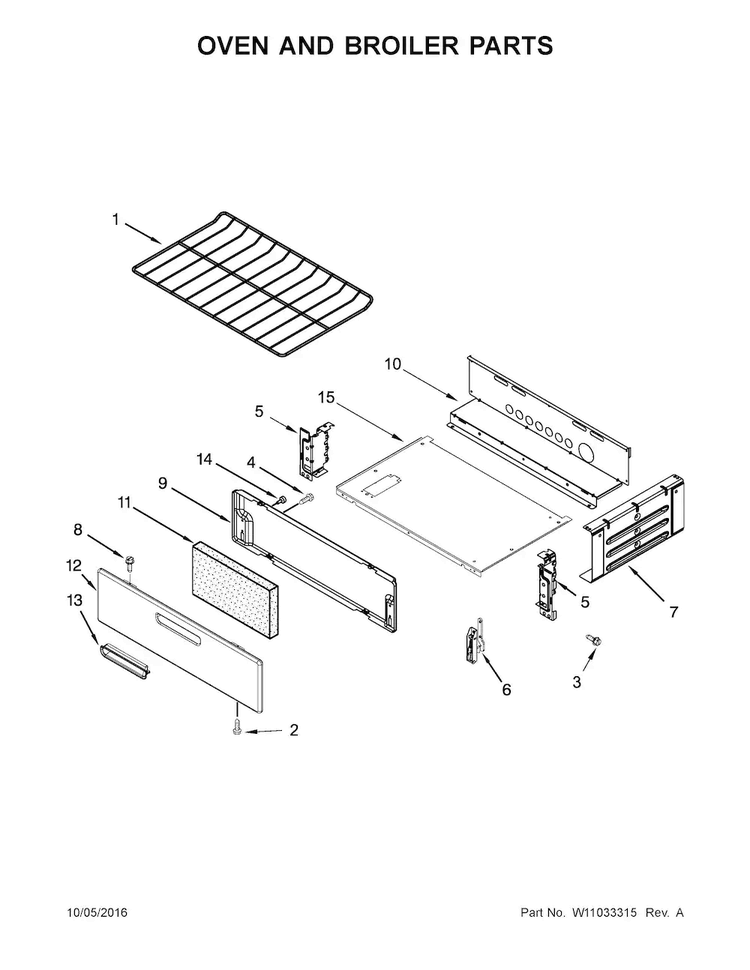 Oven And Broiler Parts Diagram and Parts List for AGR4230BAW1  Amana Range