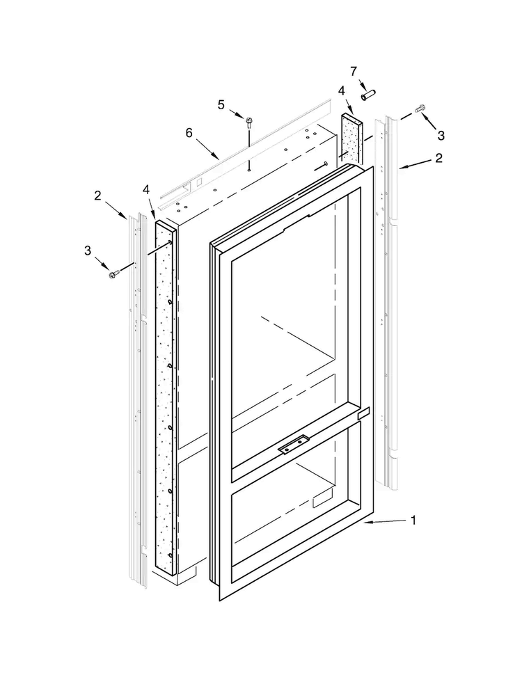 Cabinet Trim Parts Diagram and Parts List for JB36NXFXLE00  Jenn-Air Refrigerator