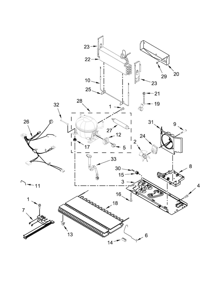 Unit Parts Diagram and Parts List for MFC2062FEZ00  Maytag Refrigerator