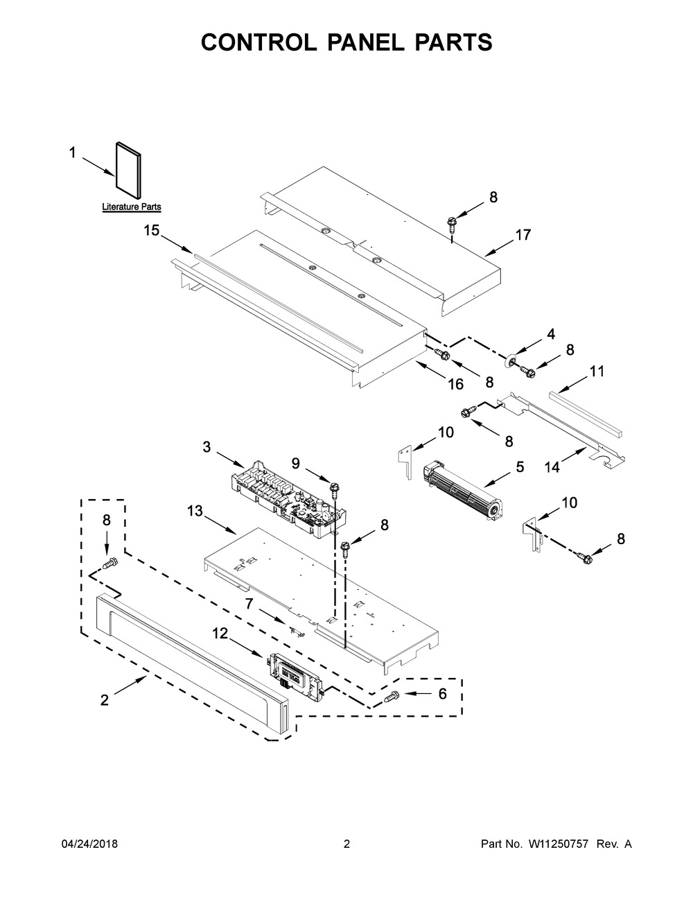 Control Panel Parts Diagram and Parts List for MEW9530FZ03  Maytag Wall Oven