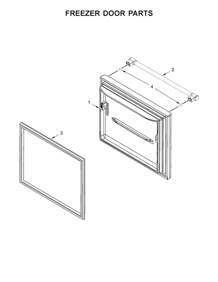Freezer Door Parts Diagram and Parts List for MBF2258FEZ01  Maytag Refrigerator