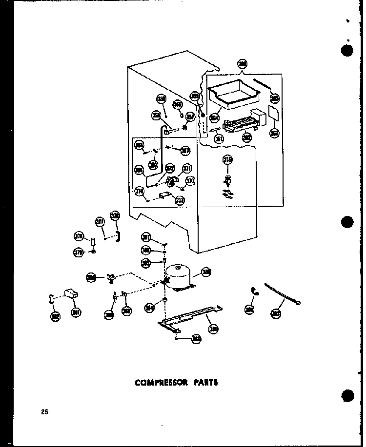 Compressor Parts Diagram and Parts List for SD19W-C-P60340-23WC  Amana Refrigerator