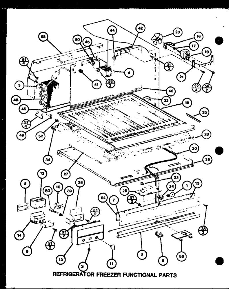 Refrigerator Freezer Functional Parts 1 Diagram and Parts List for IC3H-P7621307W-TM  Amana Refrigerator