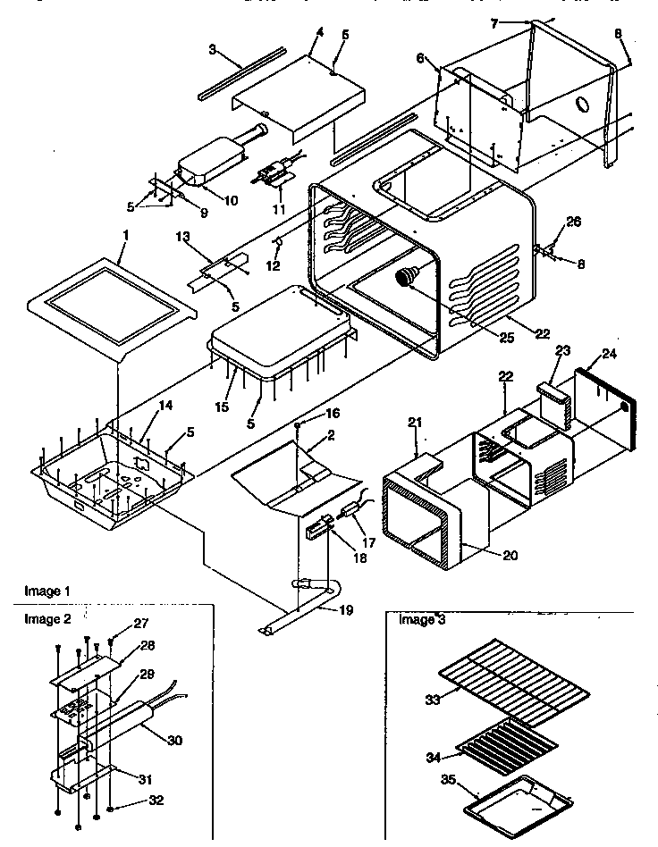 Cavity Diagram and Parts List for ARG7200W-P1143316NW  Amana Range