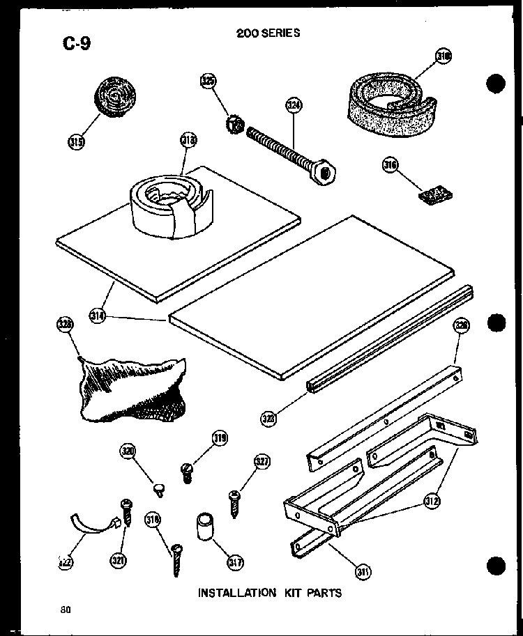 Section 1 Diagram and Parts List for 212-2JM P54655-65R Amana Air Conditioner