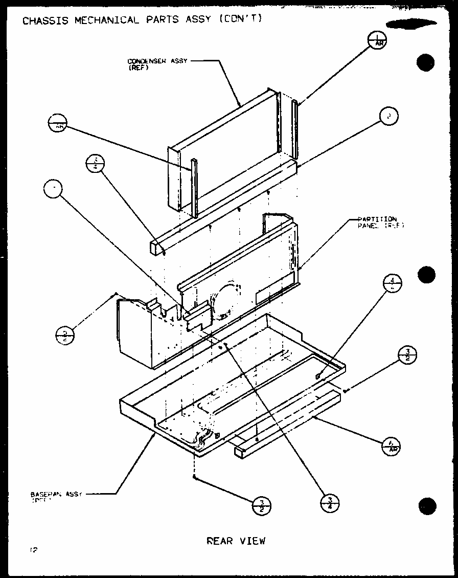 Chassis Mechanical Parts Assy (ptc07400er/p9872201r) (ptc07300er/p9812501r) Diagram and Parts List for PTC07300ER P9882501R Amana Air Conditioner