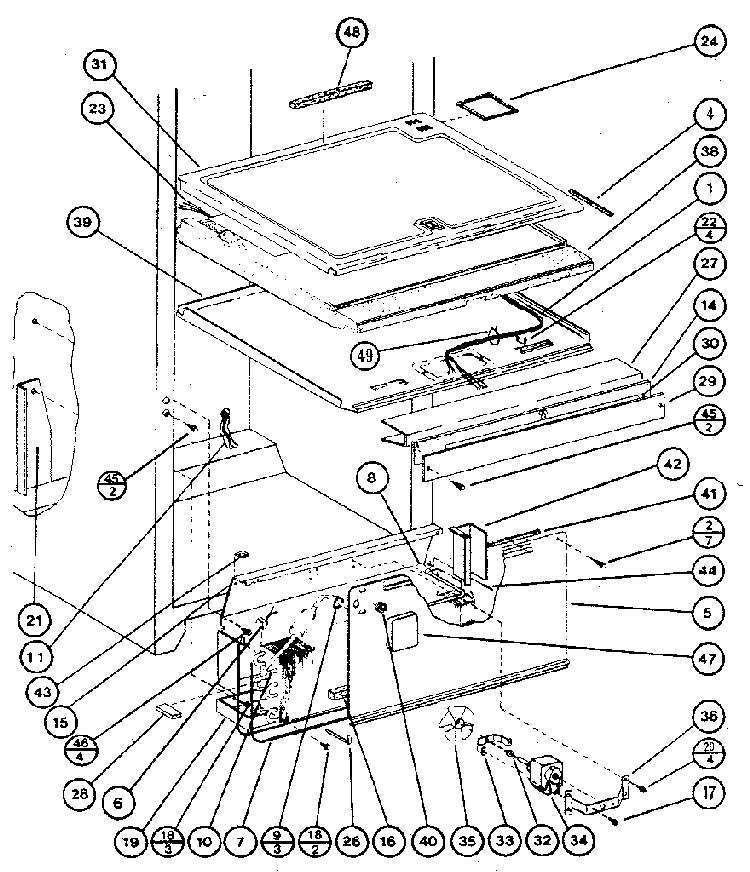 Bottom Mount Refrigerator Diagram and Parts List for BW20K-P7812501W  Amana Refrigerator